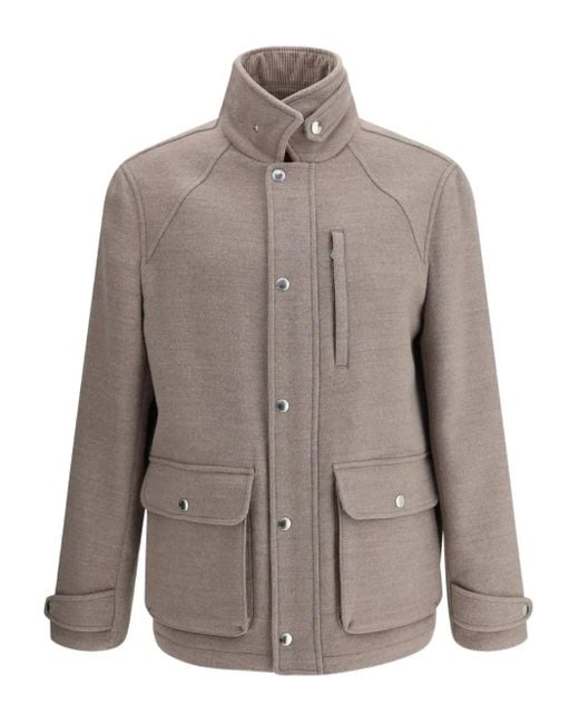 メンズ Brunello Cucinelli ハイカラージャケット Brown