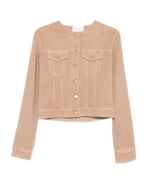 Blumarine Natural Rhinestone-Embellished Jacket