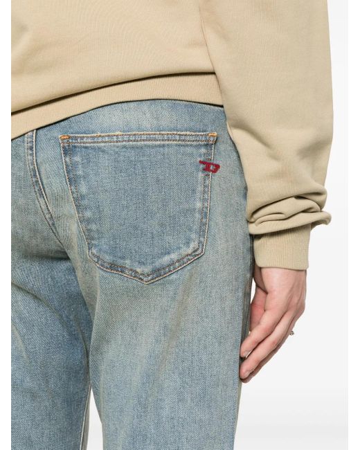 DIESEL Blue 2019 D-Strukt 09H50 Mid-Rise Slim-Fit Jeans for men