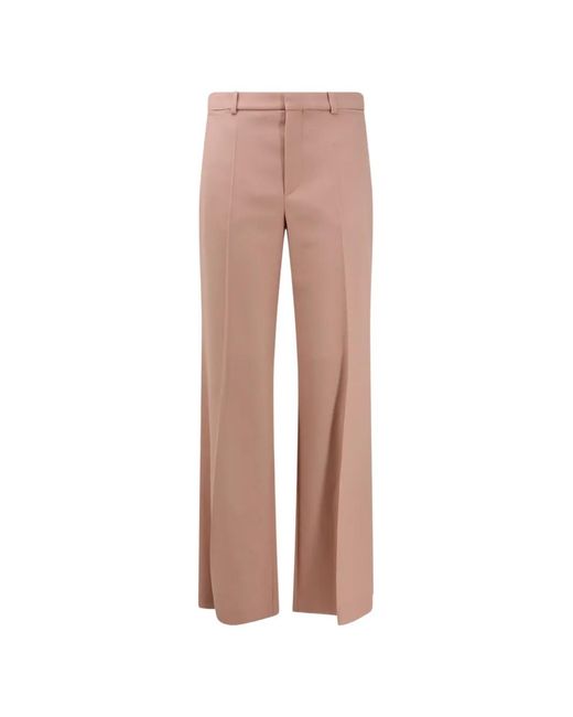 Chloé Pink Pressed-Crease Wide-Leg Trousers