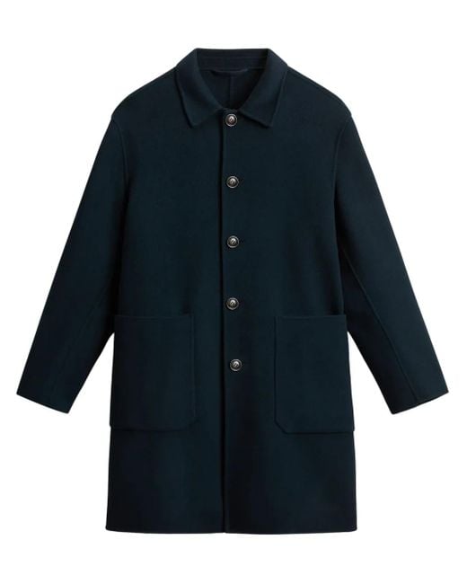 Woolrich Blue Single-Breasted Coat for men