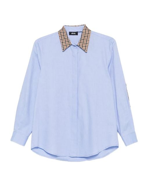Camicia Con Colletto A Quadri di Dixie in Blue