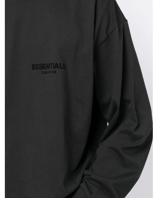 Fear Of God Black Logo-Print Long-Sleeve T-Shirt for men