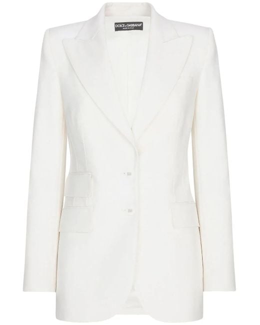 Dolce & Gabbana White Two-Way Stretch Wool Jacket