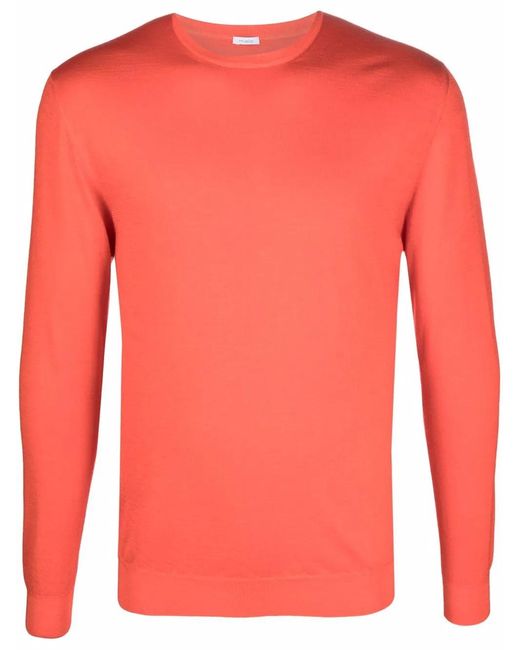Malo Pink Crew-Neck Rib-Trimmed Jumper for men