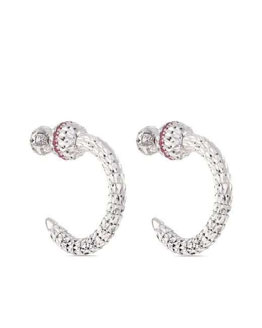 Officina Bernardi White 18Kt Ophidia Ruby Hoop Earrings