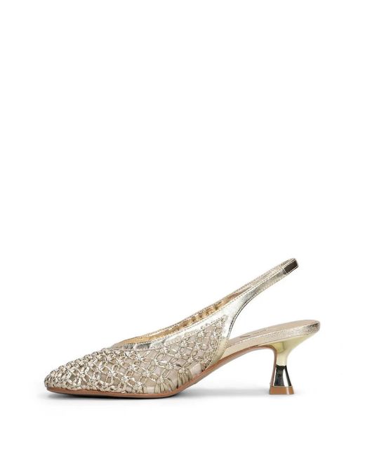 Marc Ellis White Woven Slingback Pumps