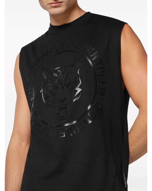 Camiseta de tirantes con logo Philipp Plein de hombre de color Black