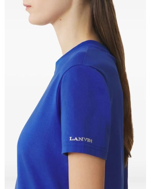 Lanvin Blue Tie-Detail Cotton T-Shirt