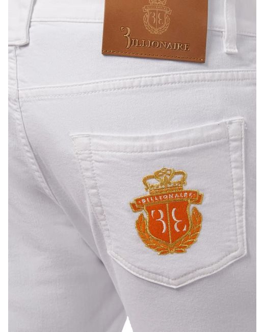 Billionaire White Jean À Patch Logo for men
