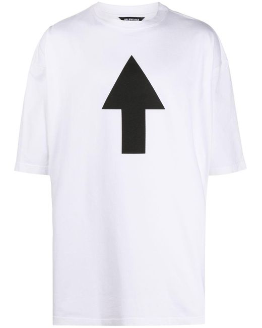 Balenciaga Baumwolle T-Shirt mit Pfeil-Print in Weiß für Herren - Lyst
