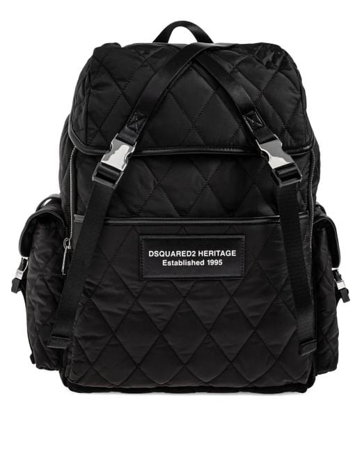 DSquared² Black Padded Backpack for men