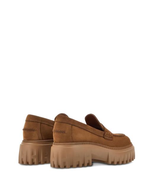 Hogan Brown Suede Loafers