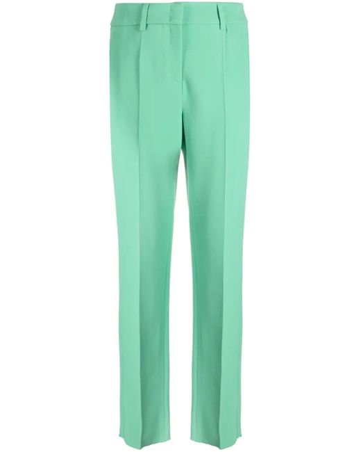 Emporio Armani Green Straight-Leg Crepe Trousers