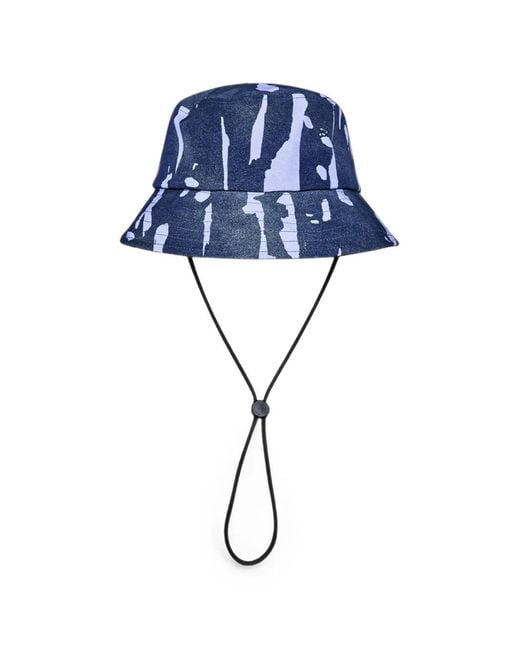 Malbon Golf Blue Inkwash Bucket Hat for men