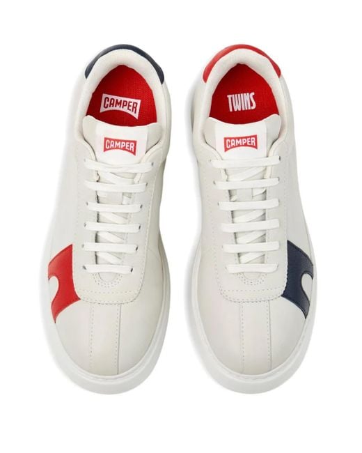 Camper White K21 Twins Leather Panelled Sneakers