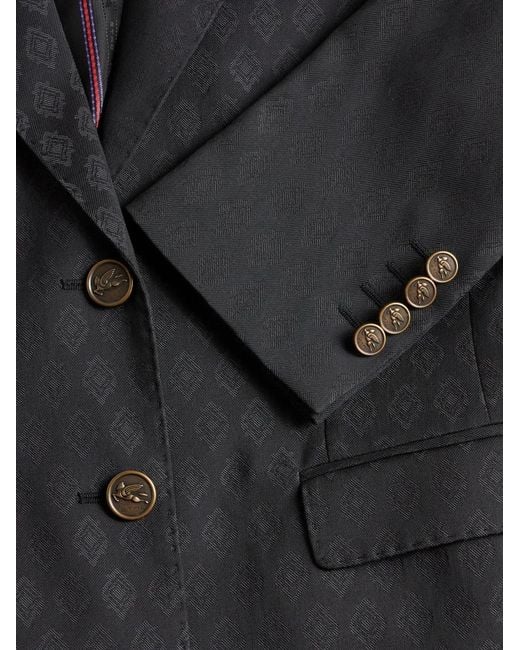 Etro Black Wool-Viscose Outerwear Jacket