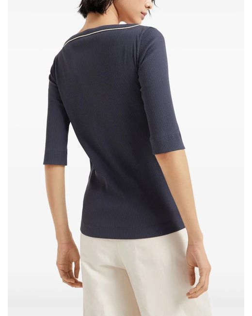 Brunello Cucinelli Blue Monili-Detail T-Shirt