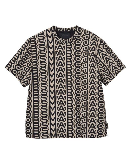 Marc Jacobs Black Monogram-pattern Cotton T-shirt