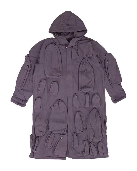 Who Decides War Purple Zipped Pocket Coat for men
