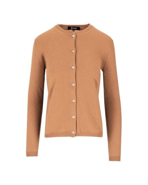 LA ROSE White Button-Front Cashmere Cardigan