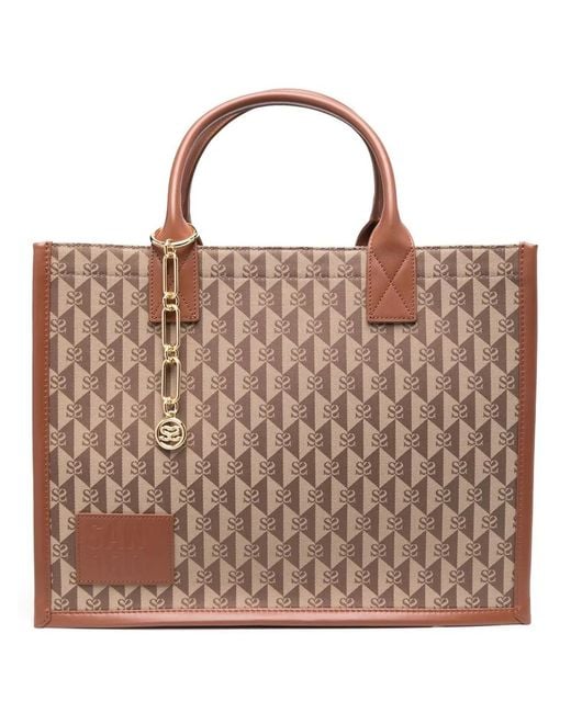 Sandro Brown Kasbah Logo-Print Tote Bag