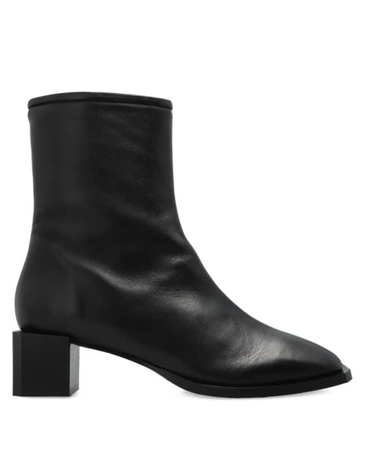 AllSaints Black Avril Square-Heel Boots