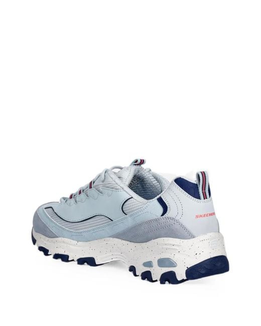 Skechers White D'Lites Chunky-Sole Sneakers