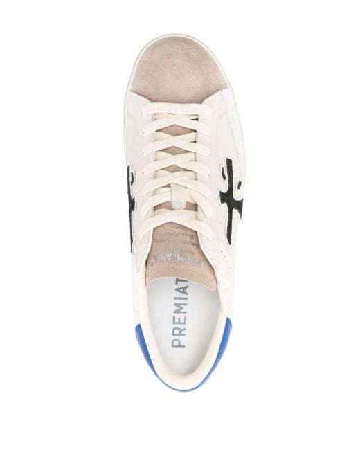 Premiata White Steven 6649 Leather Sneakers for men