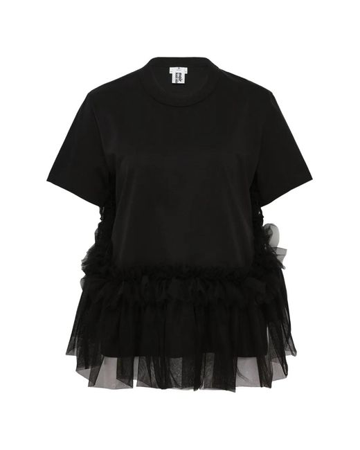 Noir Kei Ninomiya Black T-Shirt À Volants