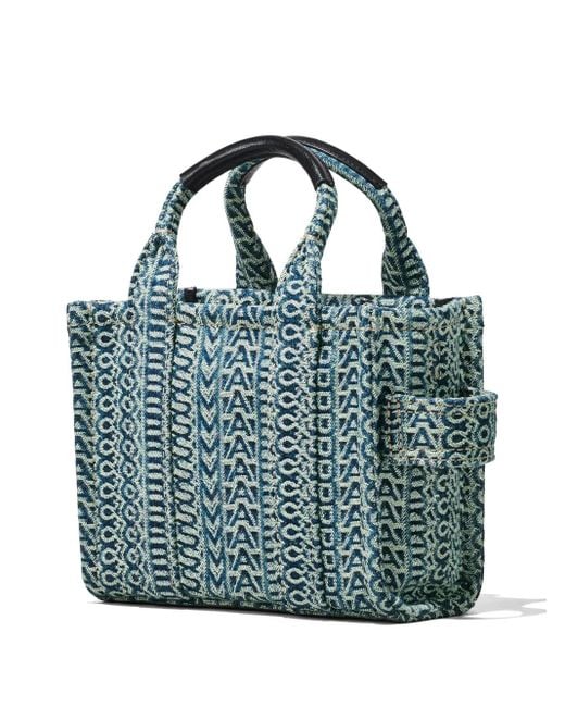 Marc Jacobs Blue Monogram Denim Crossbody Tote Bag