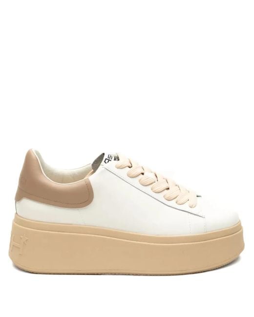 Ash White Platform Lace-Up Sneakers