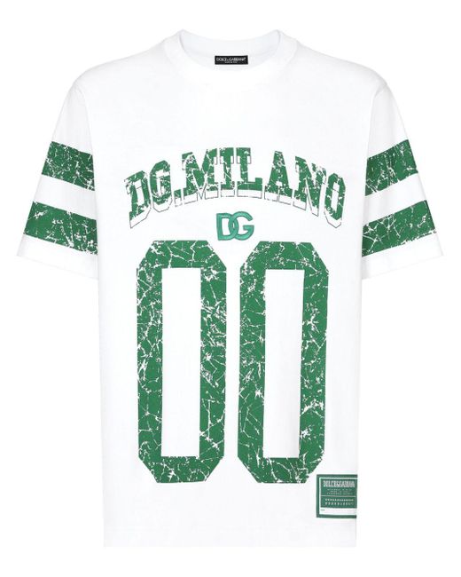 T-shirt en coton à logo imprimé Dolce & Gabbana pour homme en coloris Green