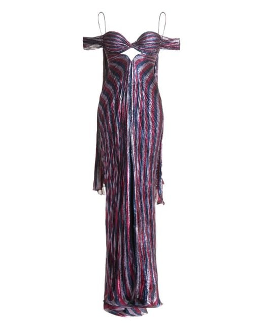 Maria Lucia Hohan Purple Plissiertes Abendkleid Mit Schnürung