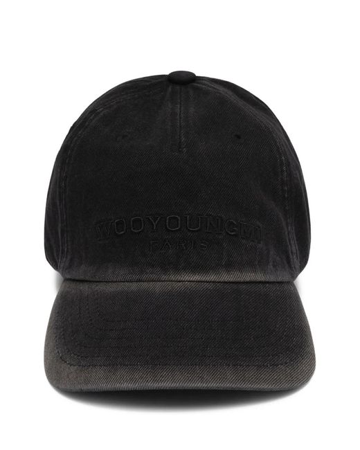 Wooyoungmi Black Embroidered Baseball Hat for men
