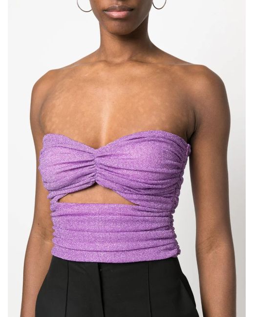 Haut Crop À Effet Métallisé Amen en coloris Purple