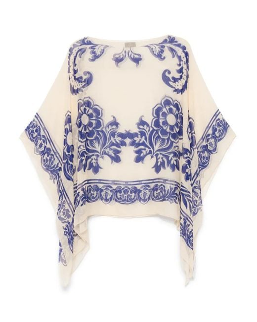 Etro Blue Printed Blouse