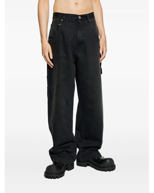 Vetements Black Logo-Patch Cargo Jeans for men