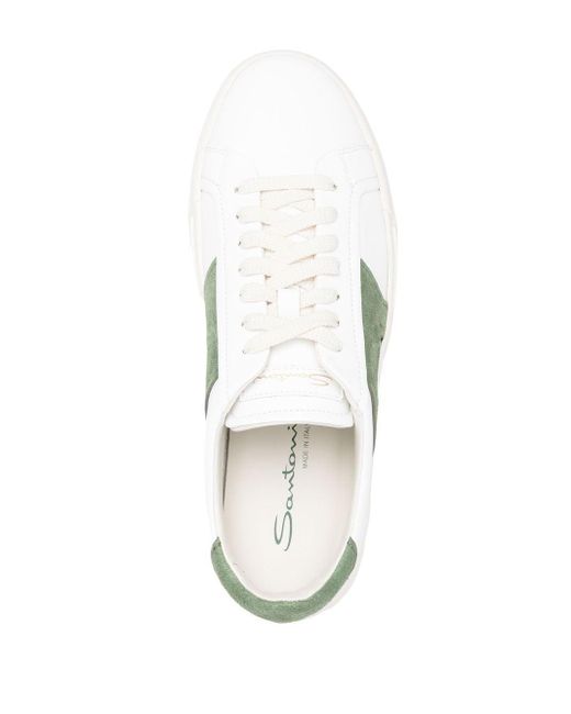 Santoni Double Buckle Sneakers in White für Herren