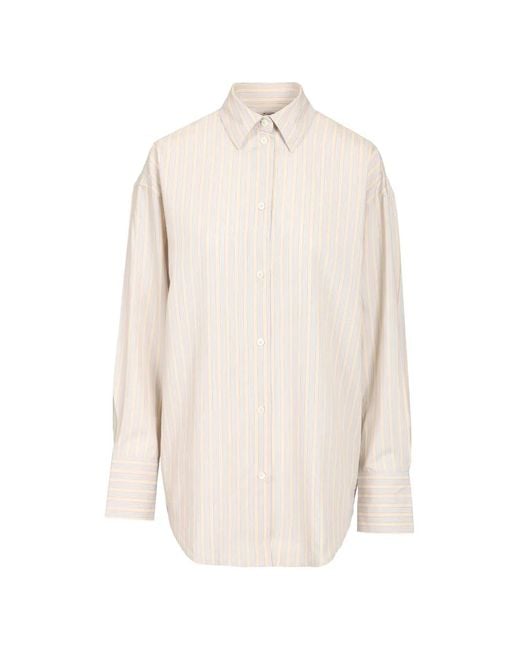 Totême White Striped Oversized Shirt