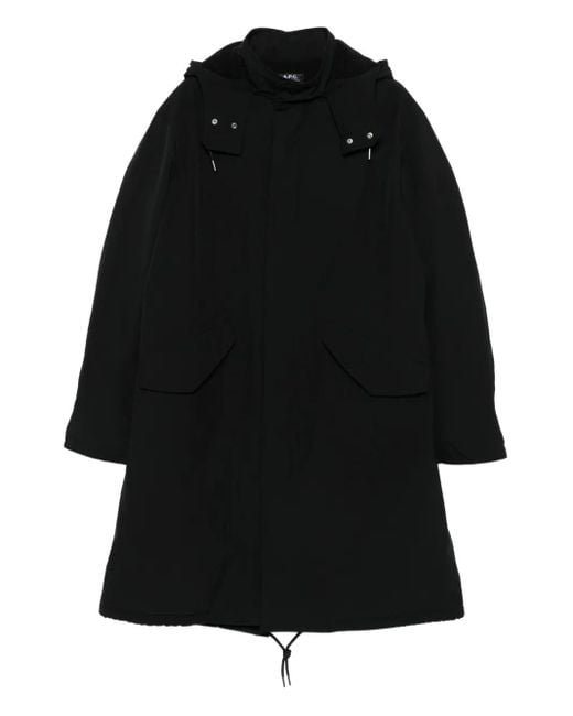 A.P.C. Black Single-Breasted Coat for men