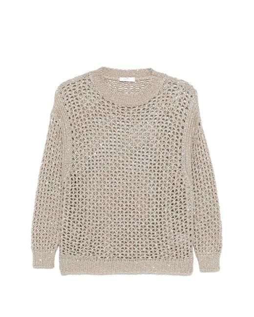 Panicale White Open-Knit Sweater