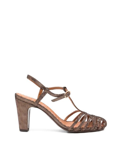 Chie Mihara Pink Ku-Quenu T-Strap Heeled Sandals