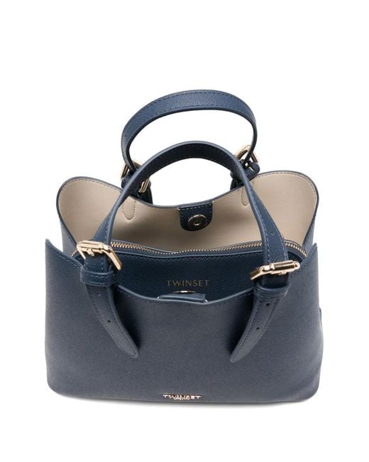 Twinset Blue Buckle-Detail Tote Bag