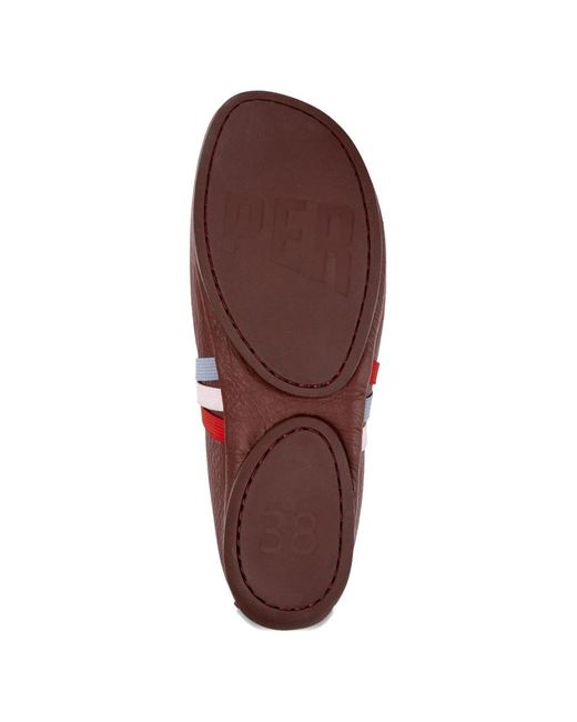 Camper Red Twins Leather Ballet Flats