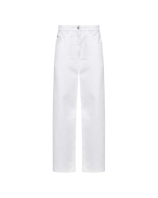 Brunello Cucinelli White Five-Pocket-Style Jeans