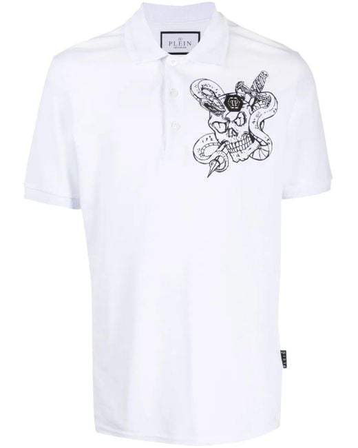 Polo Snake Philipp Plein de hombre de color White