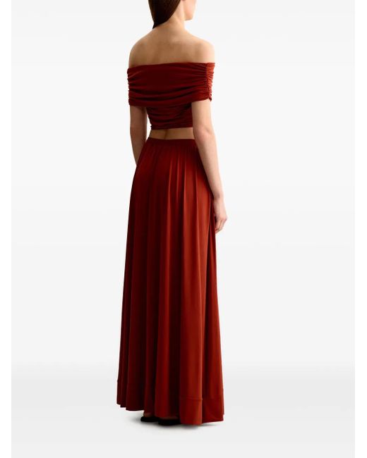 12 STOREEZ Red Buttoned Maxi Skirt