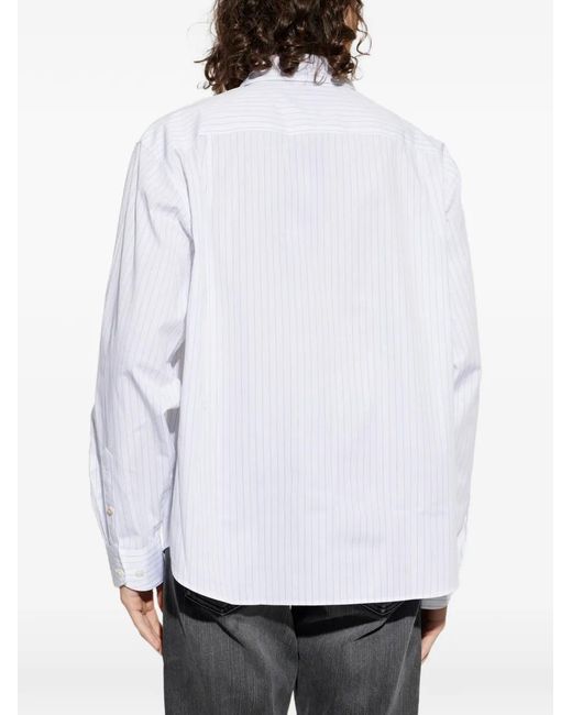 Rag & Bone White Chemise À Fines Rayures Et Poche for men