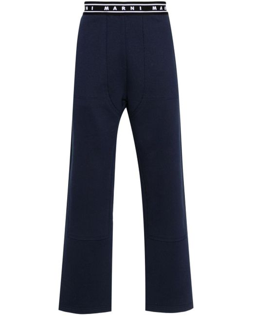 Pantalones de chándal con logo en la cinturilla Marni de hombre de color Blue